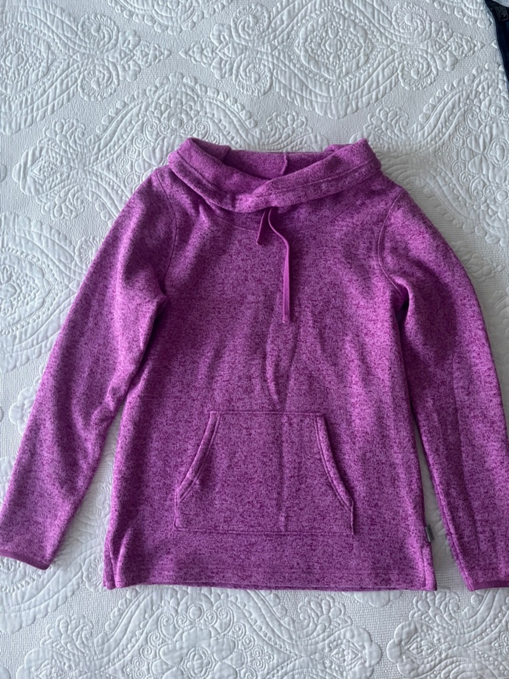 Eddie Bauer Heathered Pink/Purple Funnel Neck Pullover